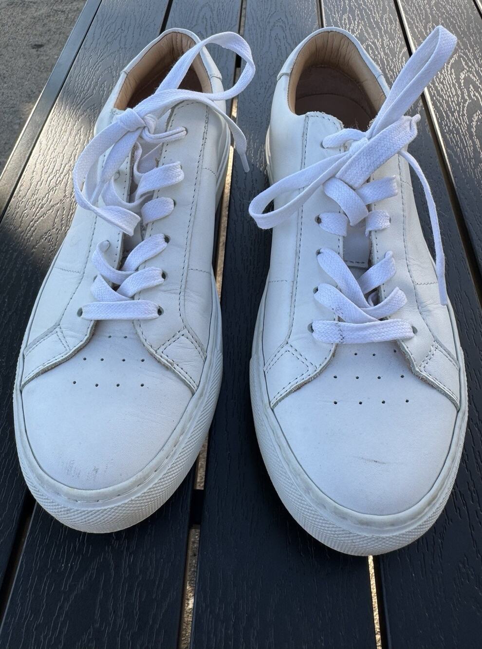 GREATS Brooklyn Royale Perforated Sneaker 9.5 US White Leather Lace Up Shoes